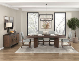 English Elm Walnut Veneer Dining Chair Set of Four Gray Upholstered Contemporary Wood Seating B011P590246