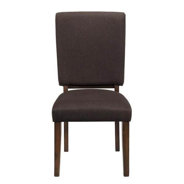 English Elm Cherry Veneer Formal Dining Set with Nailhead Trim and Upholstered High Back Seating Chocolate Side Chair 10 Pc B011P590257