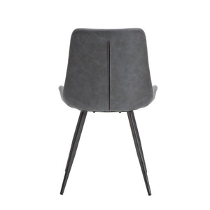 English Elm Beige Upholstered Ladder Back Dining Chair Set of Four Arts and Crafts Style Gray Metal 20 L x 23.5 W x 32.5 H B011P590299