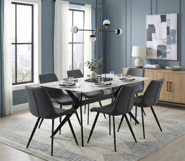 English Elm Beige Upholstered Ladder Back Dining Chair Set of Four Arts and Crafts Style Gray Metal 20 L x 23.5 W x 32.5 H B011P590299