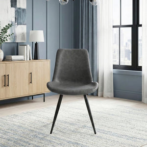English Elm Beige Upholstered Ladder Back Dining Chair Set of Four Arts and Crafts Style Gray Metal 20 L x 23.5 W x 32.5 H B011P590299
