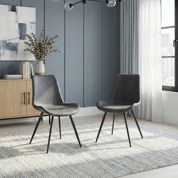 English Elm Beige Upholstered Ladder Back Dining Chair Set of Four Arts and Crafts Style Gray Metal 20 L x 23.5 W x 32.5 H B011P590299