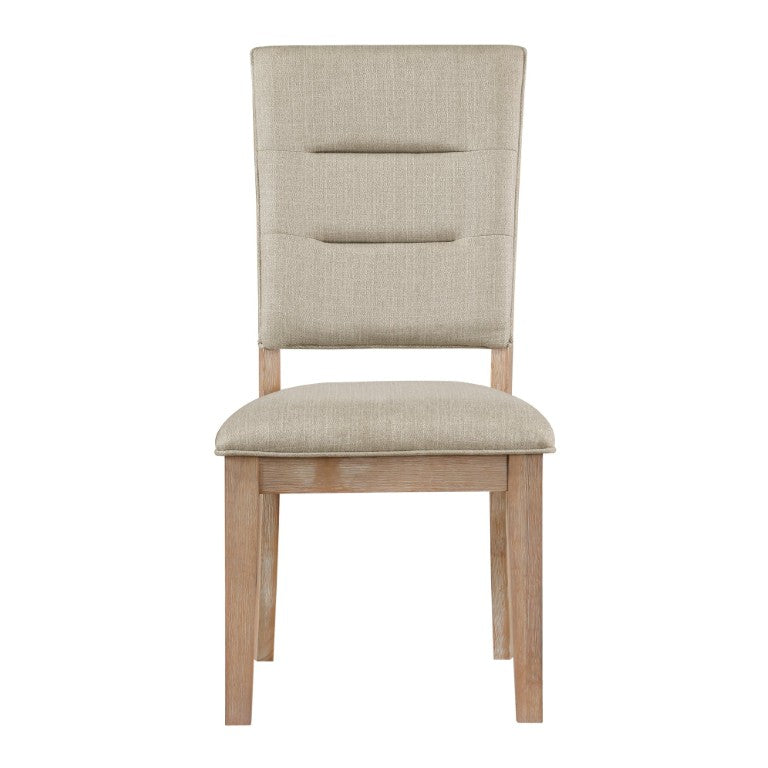 English Elm Wheat Finish Acacia Slat Back Dining Chairs Farmhouse Set of Six for Full Tables Beige 10 Pc B011P590312