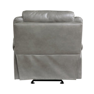 English Elm Gray Faux Leather Gliding Recliner with Pocket Coil Support for Modern Living Rooms B011P590596