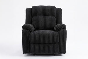 English Elm Black Corduroy Manual Recliner Chair Plush Fur Textured Upholstery for Living Room B011P590610
