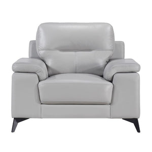 English Elm Luxurious Top Grain Leather Accent Armchair with Pillow Arms and Metal Legs Modern B011P590616