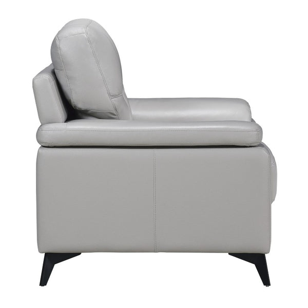 English Elm Luxurious Top Grain Leather Accent Armchair with Pillow Arms and Metal Legs Modern B011P590616