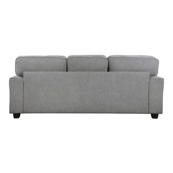 English Elm Transitional Gray Chenille Three-Seat Sofa with Nailhead Trim and Pocket Coil Support B011P592476