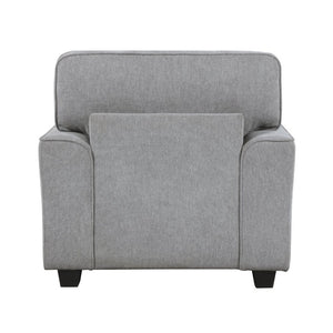 English Elm Transitional Armchair Chenille Upholstered Nailhead Trim Plywood Frame Living Room Seat Gray B011P592480