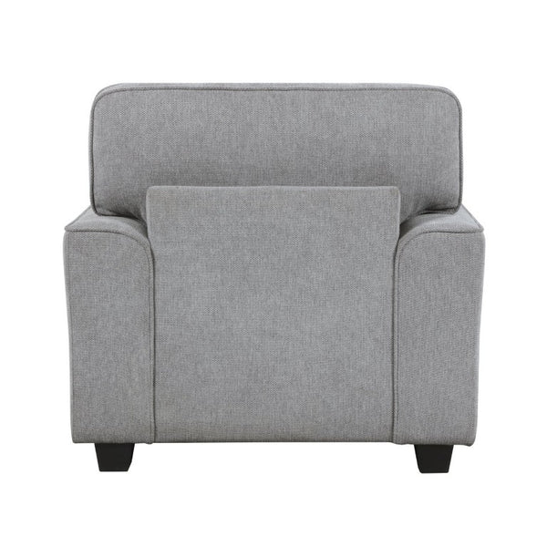 English Elm Transitional Armchair Chenille Upholstered Nailhead Trim Plywood Frame Living Room Seat Gray B011P592480
