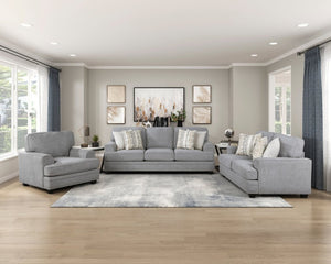 English Elm Transitional Armchair Chenille Upholstered Nailhead Trim Plywood Frame Living Room Seat Gray B011P592480