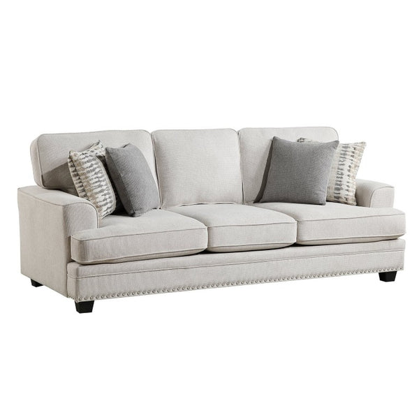 English Elm Transitional 3 Piece Chenille Living Room Sofa Set with Nailhead Trim and Pocket Coils Sofa Only B011P592484