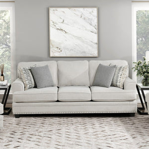 English Elm Transitional 3 Piece Chenille Living Room Sofa Set with Nailhead Trim and Pocket Coils Sofa Only B011P592484