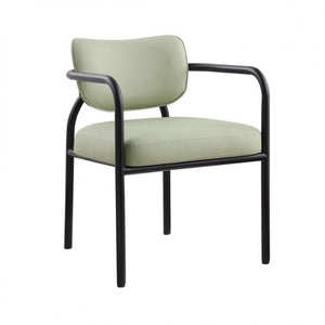 English Elm Modern Upholstered Dining Chair Set of 2 with Black Iron Frame and Curved Back Sage B011P593064