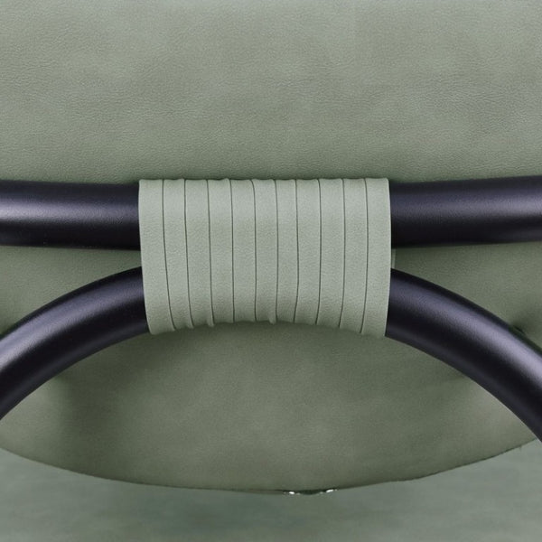 English Elm Modern Upholstered Dining Chair Set of 2 with Black Iron Frame and Curved Back Sage B011P593064