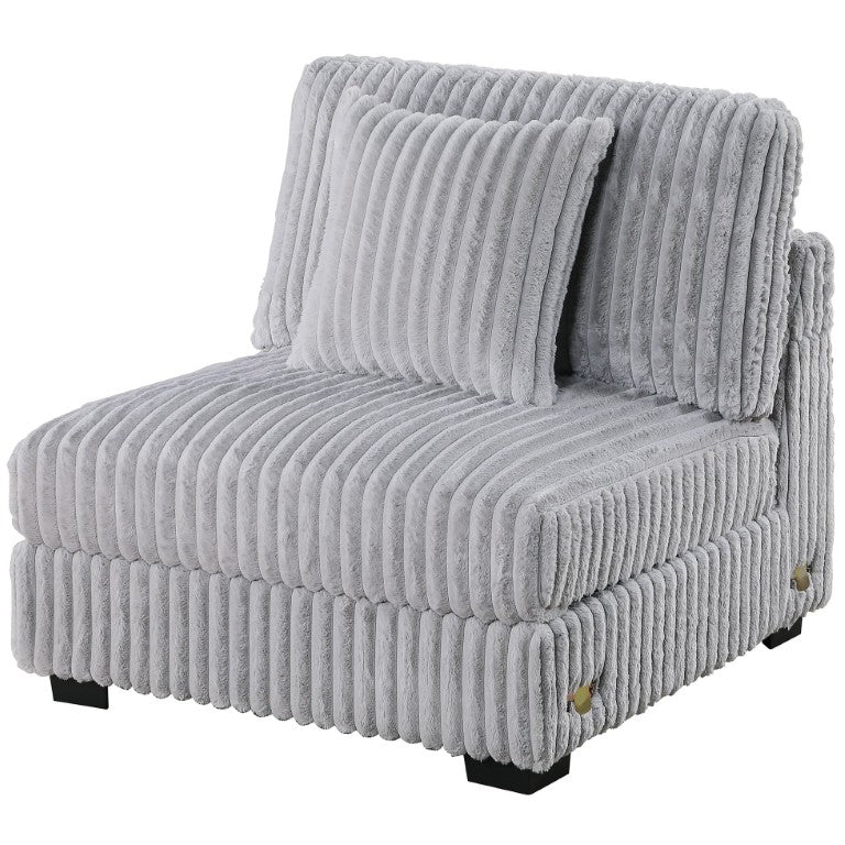 English Elm Mink Gray Jumbo Corduroy Modular Armless Chair Plush Seat for Contemporary Living B011P593067