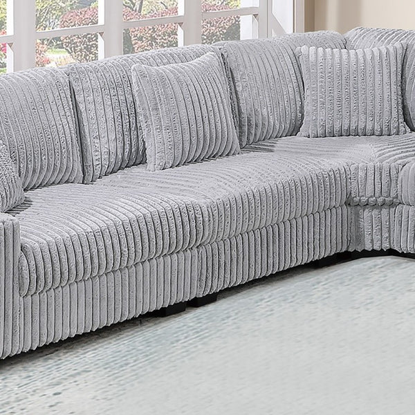 English Elm Mink Gray Jumbo Corduroy Modular Armless Chair Plush Seat for Contemporary Living B011P593067