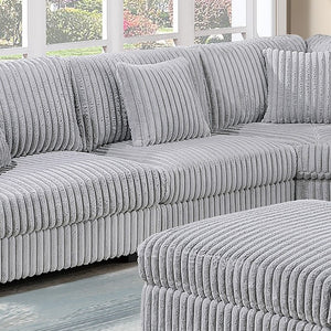 English Elm Mink Gray Jumbo Corduroy Modular Armless Chair Plush Seat for Contemporary Living B011P593067