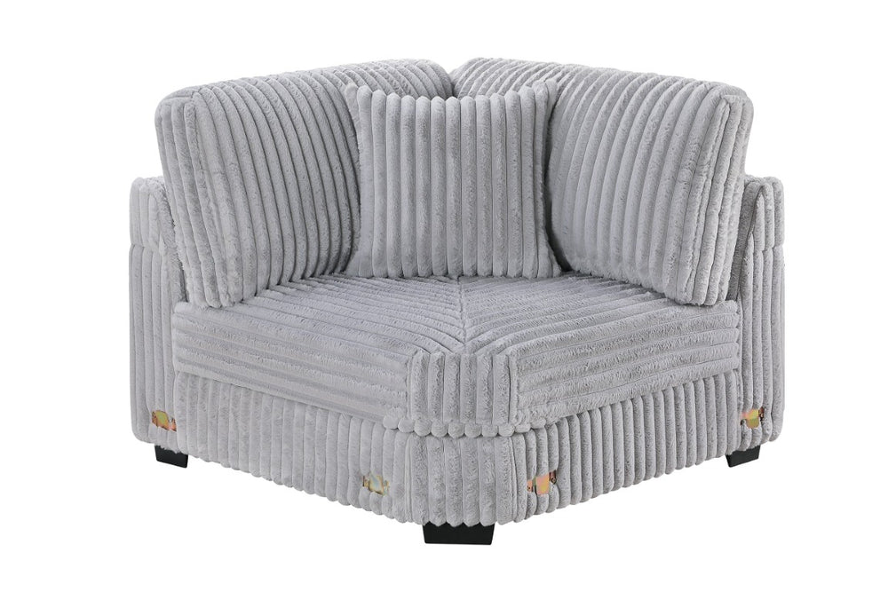 English Elm Reclining 3 Piece Top Grain Leather Sofa Set with Pocket Coil Cushions Modern Living Room Gray, Mink Corduroy B011P593068