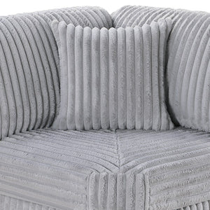 English Elm Reclining 3 Piece Top Grain Leather Sofa Set with Pocket Coil Cushions Modern Living Room Gray, Mink Corduroy B011P593068
