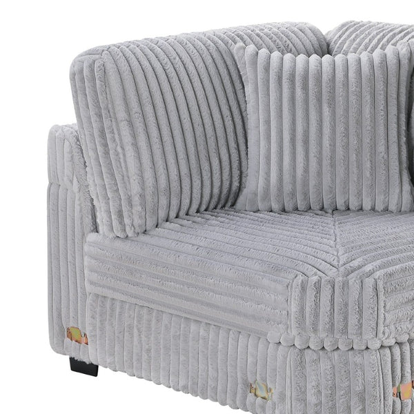 English Elm Reclining 3 Piece Top Grain Leather Sofa Set with Pocket Coil Cushions Modern Living Room Gray, Mink Corduroy B011P593068
