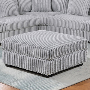 English Elm 1Pc Plush Jumbo Corduroy Square Ottoman Modular Living Room Footrest Seating B011P593072