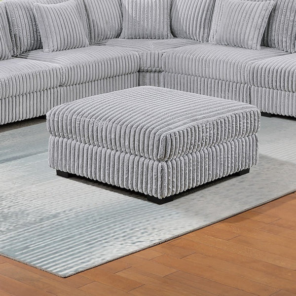 English Elm 1Pc Plush Jumbo Corduroy Square Ottoman Modular Living Room Footrest Seating B011P593072