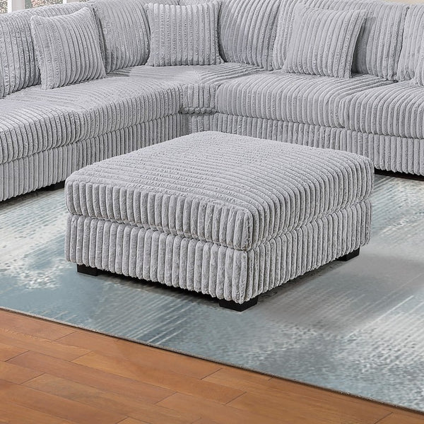 English Elm 1Pc Plush Jumbo Corduroy Square Ottoman Modular Living Room Footrest Seating B011P593072