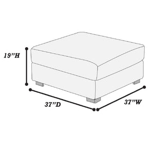 English Elm 1Pc Plush Jumbo Corduroy Square Ottoman Modular Living Room Footrest Seating B011P593072