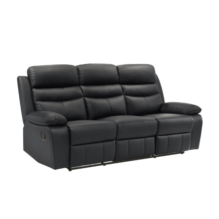 English Elm 3-Seater Reclining Sofa Top Grain Leather Match High Back Media Room Seating B011P593082