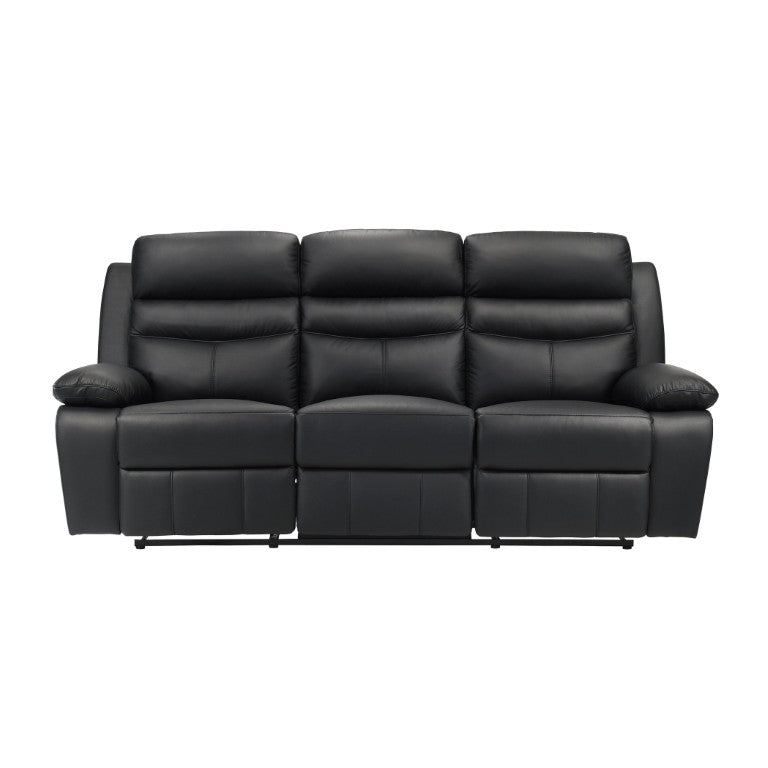 English Elm 3-Seater Reclining Sofa Top Grain Leather Match High Back Media Room Seating B011P593082