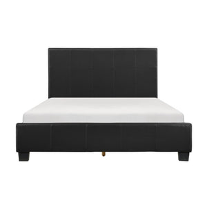 English Elm Contemporary Faux Leather Eastern King Bed Tall Headboard Low Profile Urban Loft Style B011S00157