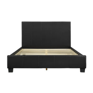 English Elm Contemporary Faux Leather Eastern King Bed Tall Headboard Low Profile Urban Loft Style B011S00157