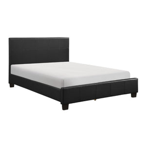 English Elm Contemporary Faux Leather Eastern King Bed Tall Headboard Low Profile Urban Loft Style B011S00157