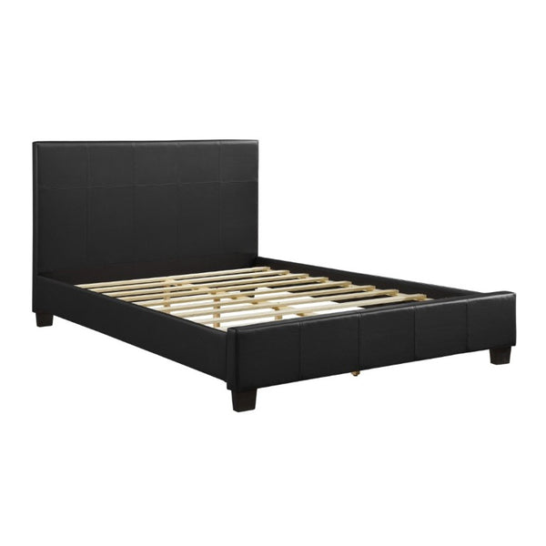 English Elm Contemporary Faux Leather Eastern King Bed Tall Headboard Low Profile Urban Loft Style B011S00157