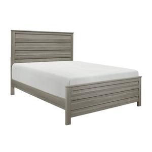 English Elm Dark Gray Panel Queen Bed with Scratch Resistant Laminate for Industrial Loft Bedrooms B011S00326