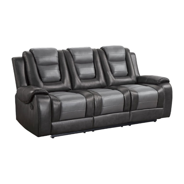 English Elm Modern Faux Leather Reclining Sofa Set with Cup Holders and Storage Console B011S01273