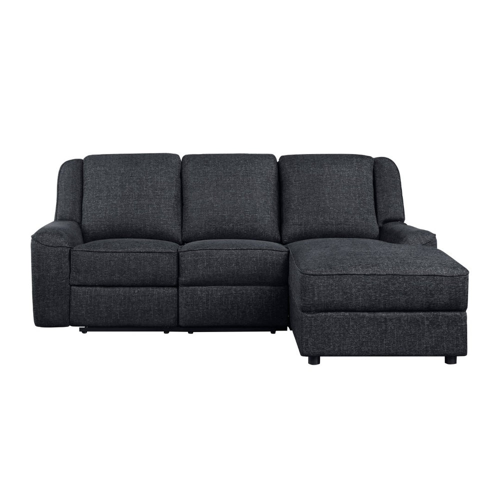 English Elm 2-Piece Chenille Reclining Sectional with Chaise Cup Holders Modern Living Room Sofa B011S01311