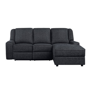 English Elm 2-Piece Chenille Reclining Sectional with Chaise Cup Holders Modern Living Room Sofa B011S01311