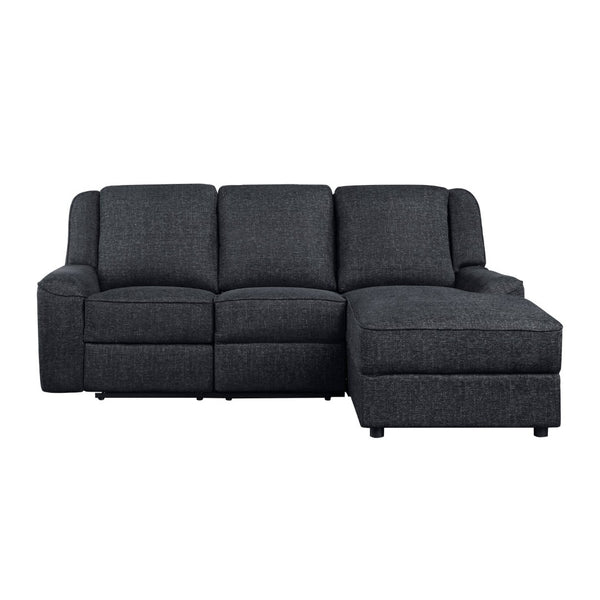 English Elm 2-Piece Chenille Reclining Sectional with Chaise Cup Holders Modern Living Room Sofa B011S01311