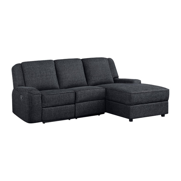 English Elm 2-Piece Chenille Reclining Sectional with Chaise Cup Holders Modern Living Room Sofa B011S01311