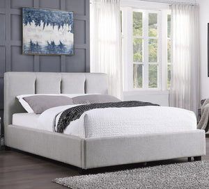English Elm Modern Gray Linen Upholstered Full Platform Bed Tall Headboard No Box Spring Needed B011S01383