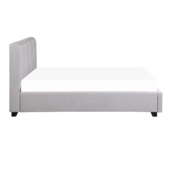 English Elm Modern Gray Linen Upholstered Full Platform Bed Tall Headboard No Box Spring Needed B011S01383