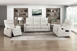 English Elm Contemporary Wall Hugger Reclining Sofa Set Faux Leather Pocket Coil Living Room B011S02514