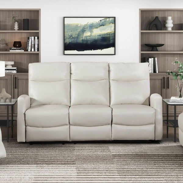 English Elm Contemporary Wall Hugger Reclining Sofa Set Faux Leather Pocket Coil Living Room B011S02514