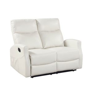 English Elm Contemporary Wall Hugger Reclining Sofa Set Faux Leather Pocket Coil Living Room B011S02514