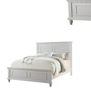 English Elm White California King Panel Bed Set with Two Nightstands Country Classic Bedroom B011S02523