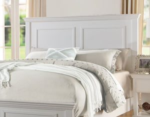 English Elm White California King Panel Bed Set with Two Nightstands Country Classic Bedroom B011S02523