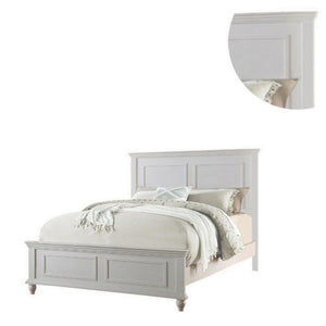 English Elm White Eastern King Panel Bed Set with Matching Nightstands Classic Farmhouse Bedroom B011S02524
