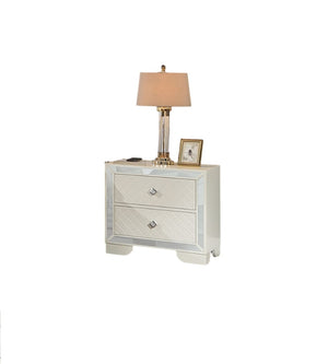 English Elm Contemporary Queen Bedroom Set Faux Leather Tufted Bed with Led Headboard Nightstands B011S02525